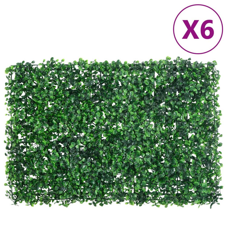 Vidaxl hek met kunstheester 6 st 40x60 cm groen