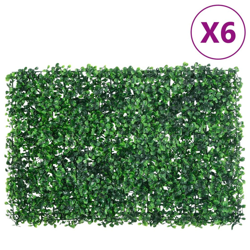 Vidaxl hek met kunstheester 6 st 40x60 cm groen
