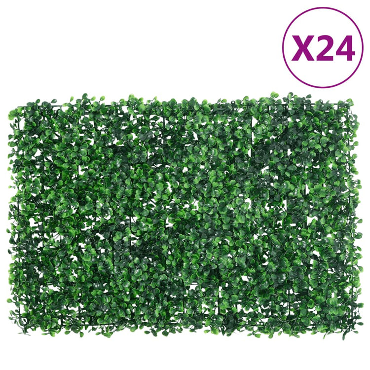 Vidaxl hek met kunstheester 24 st 40x60 cm groen