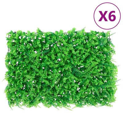 Vidaxl hek met kunstvarenblad 6 st 40x60 cm groen