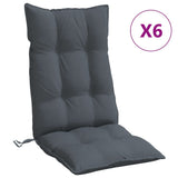 Vidaxl stoelkussens 6 st hoge rug oxford stof antracietkleurig - afbeelding 2