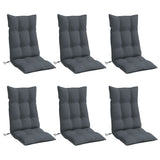 Vidaxl stoelkussens 6 st hoge rug oxford stof antracietkleurig - afbeelding 3