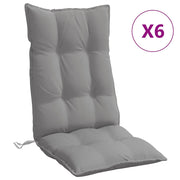 Vidaxl stoelkussens 6 st hoge rug oxford stof grijs - afbeelding 2