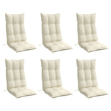 Vidaxl stoelkussens 6 st hoge rug oxford stof crèmekleurig - afbeelding 3