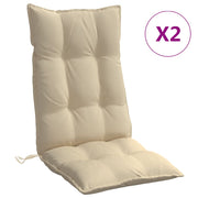 Vidaxl stoelkussens 2 st hoge rug oxford stof beige - afbeelding 2
