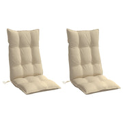 Vidaxl stoelkussens 2 st hoge rug oxford stof beige - afbeelding 3