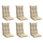 Vidaxl stoelkussens 6 st hoge rug oxford stof beige - afbeelding 3