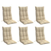 Vidaxl stoelkussens 6 st hoge rug oxford stof beige
