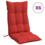 Vidaxl stoelkussens 6 st hoge rug oxford stof rood - afbeelding 2