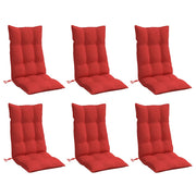 Vidaxl stoelkussens 6 st hoge rug oxford stof rood - afbeelding 3