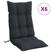 Vidaxl stoelkussens 6 st hoge rug oxford stof zwart - afbeelding 2
