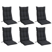 Vidaxl stoelkussens 6 st hoge rug oxford stof zwart - afbeelding 3