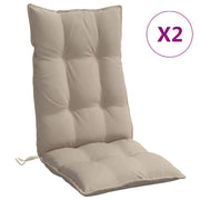Vidaxl stoelkussens 2 st hoge rug oxford stof taupe - afbeelding 2