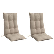 Vidaxl stoelkussens 2 st hoge rug oxford stof taupe - afbeelding 3