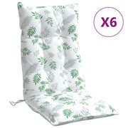 Vidaxl stoelkussens 6 st hoge rug bladpatroon oxford stof - afbeelding 2