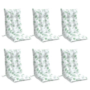 Vidaxl stoelkussens 6 st hoge rug bladpatroon oxford stof - afbeelding 3