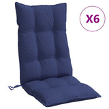 Vidaxl stoelkussens 6 st hoge rug oxford stof marineblauw - afbeelding 2