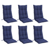 Vidaxl stoelkussens 6 st hoge rug oxford stof marineblauw