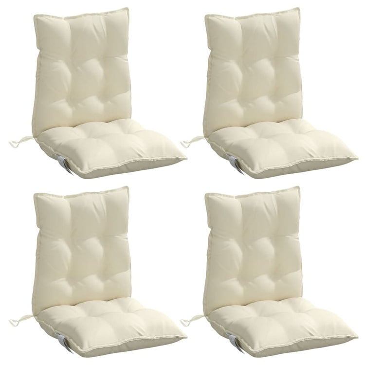 Vidaxl stoelkussens 4 st lage rug oxford stof crèmekleurig