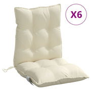 Vidaxl stoelkussens 6 st lage rug oxford stof crèmekleurig - afbeelding 2