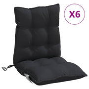 Vidaxl stoelkussens 6 st lage rug oxford stof zwart - afbeelding 2