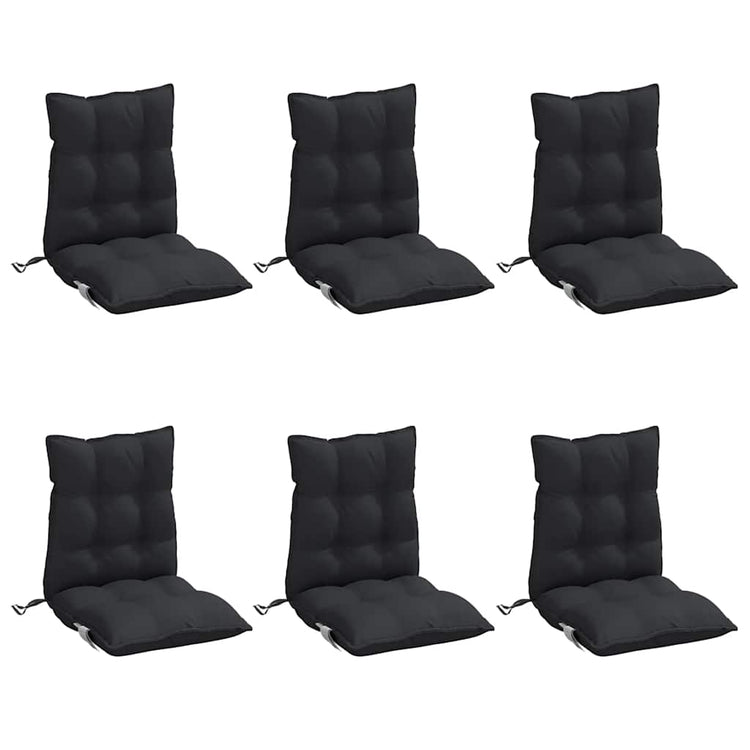 Vidaxl stoelkussens 6 st lage rug oxford stof zwart