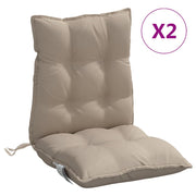 Vidaxl stoelkussens 2 st lage rug oxford stof taupe - afbeelding 2