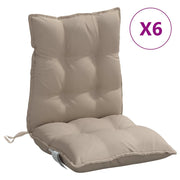 Vidaxl stoelkussens 6 st lage rug oxford stof taupe - afbeelding 2