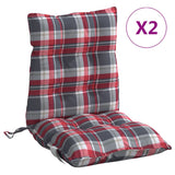 Vidaxl stoelkussens 2 st lage rug ruitpatroon oxford stof rood - afbeelding 2