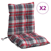 Vidaxl stoelkussens 2 st lage rug ruitpatroon oxford stof rood - afbeelding 2