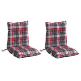 Vidaxl stoelkussens 2 st lage rug ruitpatroon oxford stof rood - afbeelding 3