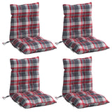 Vidaxl stoelkussens 4 st lage rug ruitpatroon oxford stof rood - afbeelding 3