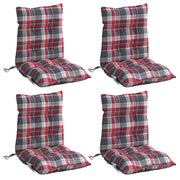 Vidaxl stoelkussens 4 st lage rug ruitpatroon oxford stof rood - afbeelding 3