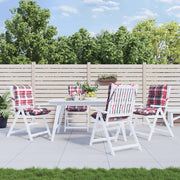 Vidaxl stoelkussens 4 st lage rug ruitpatroon oxford stof rood - afbeelding 1