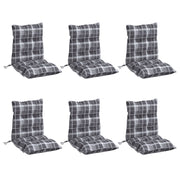 Vidaxl stoelkussens 6 st lage rug ruitpatroon oxford stof grijs - afbeelding 3