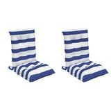 Vidaxl stoelkussens 2 st lage rug gestreept stof wit en blauw - afbeelding 3