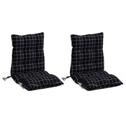 Vidaxl stoelkussens 2 st lage rug ruitpatroon oxford stof zwart - afbeelding 3