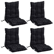 Vidaxl stoelkussens 4 st lage rug ruitpatroon oxford stof zwart - afbeelding 3