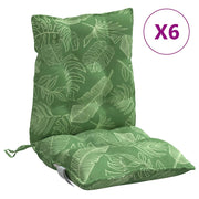 Vidaxl stoelkussens 6 st lage rug bladpatroon oxford stof - afbeelding 2