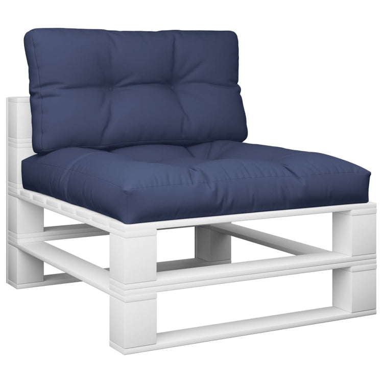 Vidaxl palletkussenset 70x40x12 cm stof marineblauw