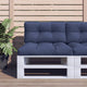 Vidaxl palletkussenset 70x40x12 cm stof marineblauw