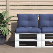 Vidaxl palletkussenset 60x38x13 cm stof marineblauw - afbeelding 1