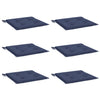 Vidaxl palletkussens 6 st 40x40x4 cm oxford stof marineblauw