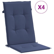 Vidaxl stoelkussens 4 st hoge rug stof marineblauw - afbeelding 2