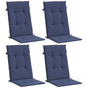 Vidaxl stoelkussens 4 st hoge rug stof marineblauw - afbeelding 3