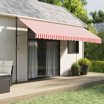 Vidaxl vervangingsdoek voor luifel 450x300 cm polyester rood en wit