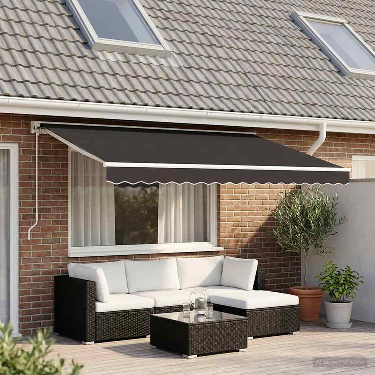 Vidaxl vervangingsdoek voor luifelrok gestreept 400 cm antracietkleurig