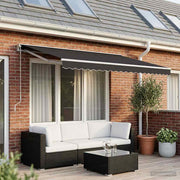 Vidaxl vervangingsdoek voor luifelrok gestreept 600 cm antracietkleurig - afbeelding 1