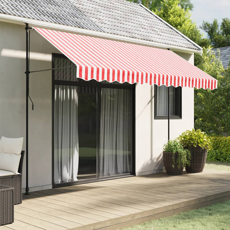 Vidaxl vervangingsdoek voor luifelrok gestreept 350 cm rood en wit