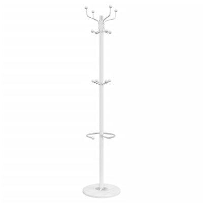 Vidaxl kapstok met parapluhouder 180 cm gepoedercoat ijzer wit
